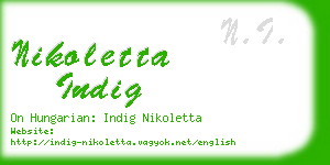 nikoletta indig business card